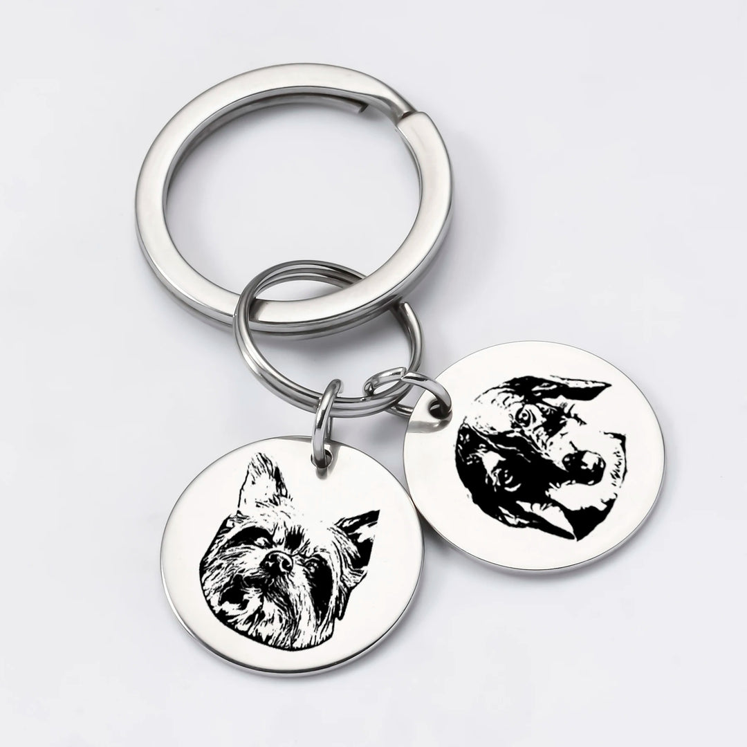 Personalized Pet Portrait Keychain