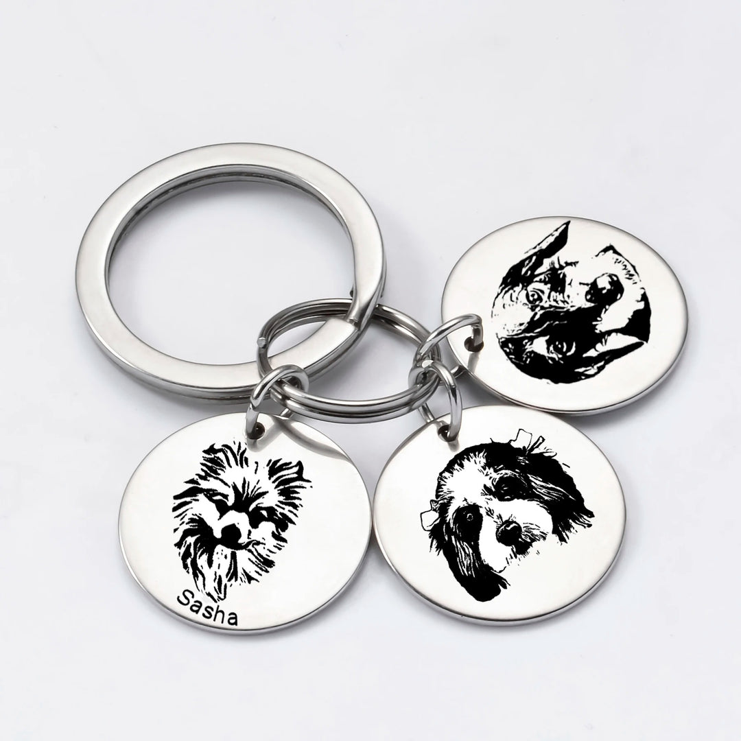 Personalized Pet Portrait Keychain