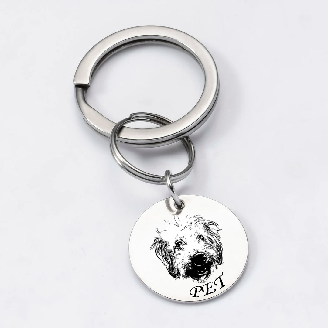 Personalized Pet Portrait Keychain